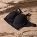 Black bamboo nursing bra with clip-down straps