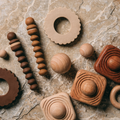 Natural Rubber & Wood Teething Blocks