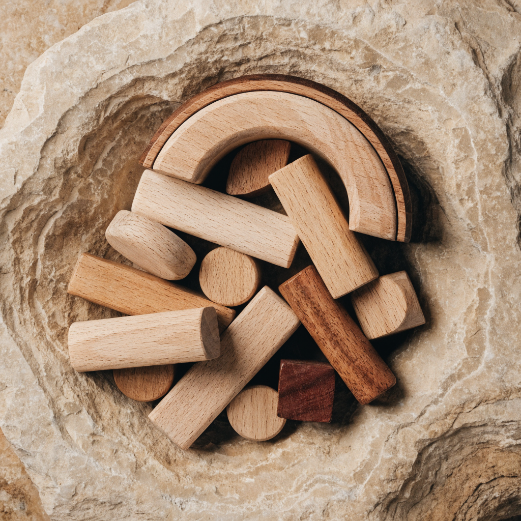 Wooden Building Arch & Blocks Set
