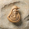 Carved Wooden Nesting Birds