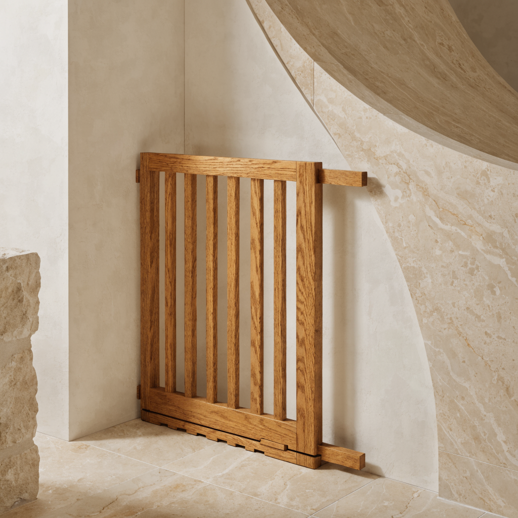 Solid Oak Pressure-Fit Safety Gate
