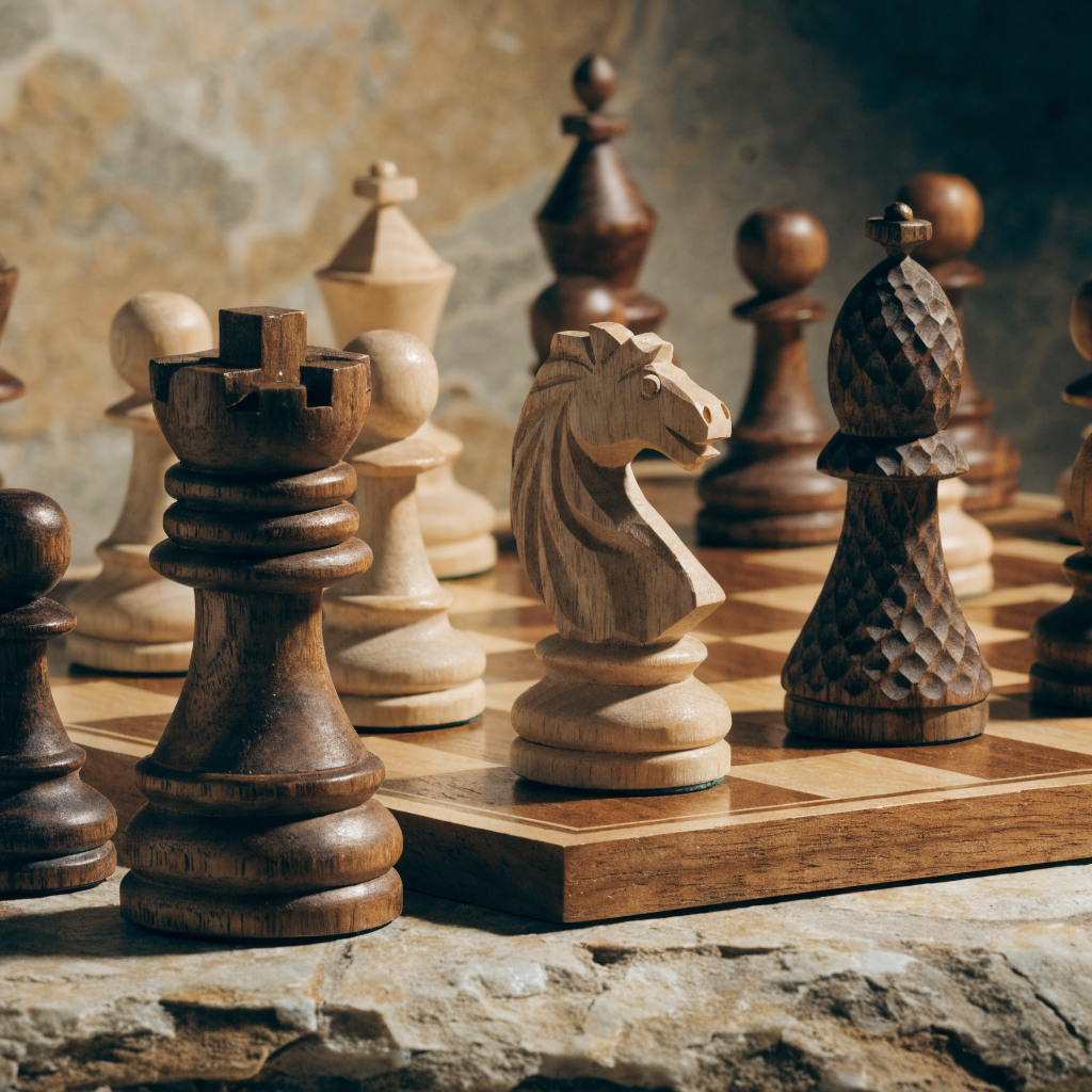Heirloom Walnut & Maple Chess Set