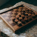 Handcrafted Wooden Draughts Set