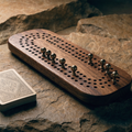 Walnut Cribbage Board & Cards