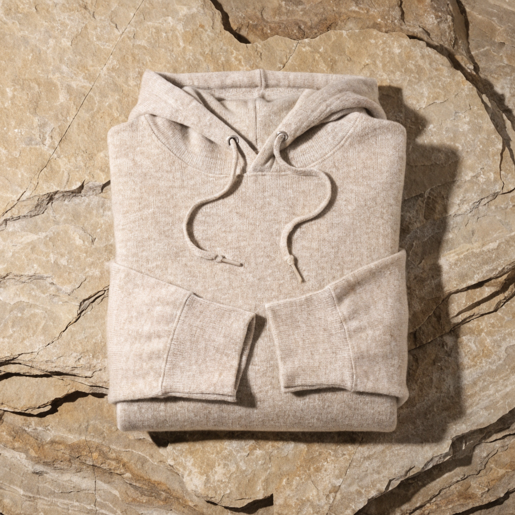 Cashmere-Blend Lounge Hoodie — Oatmeal