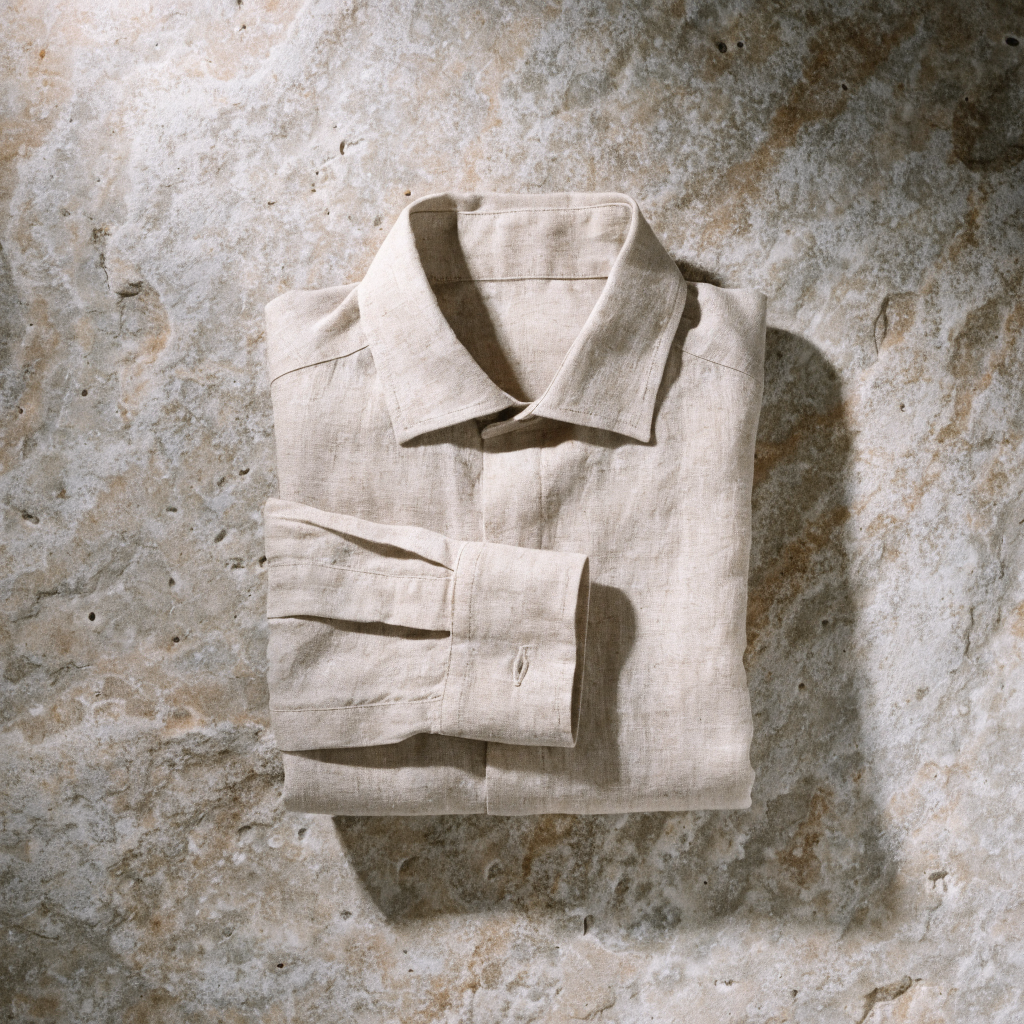 Linen Lounge Shirt — Sand