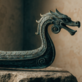 Bronze Viking Longship Dragon Head