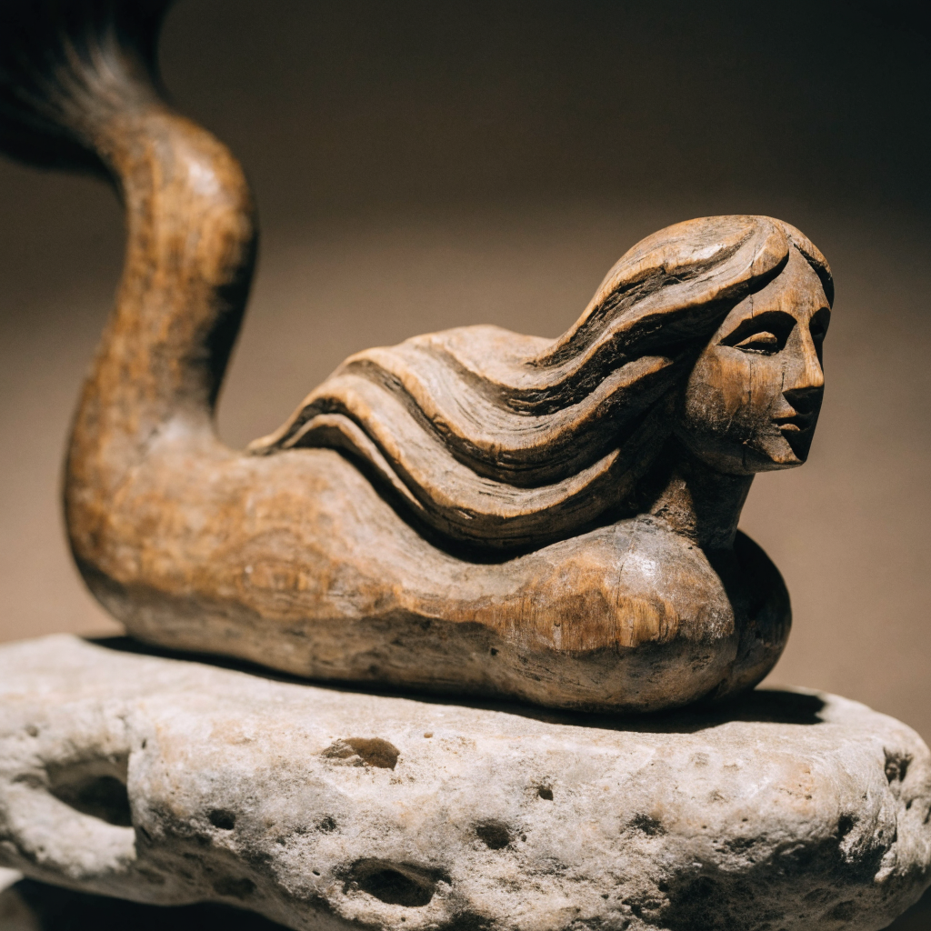 Carved Wooden Mermaid Figurehead