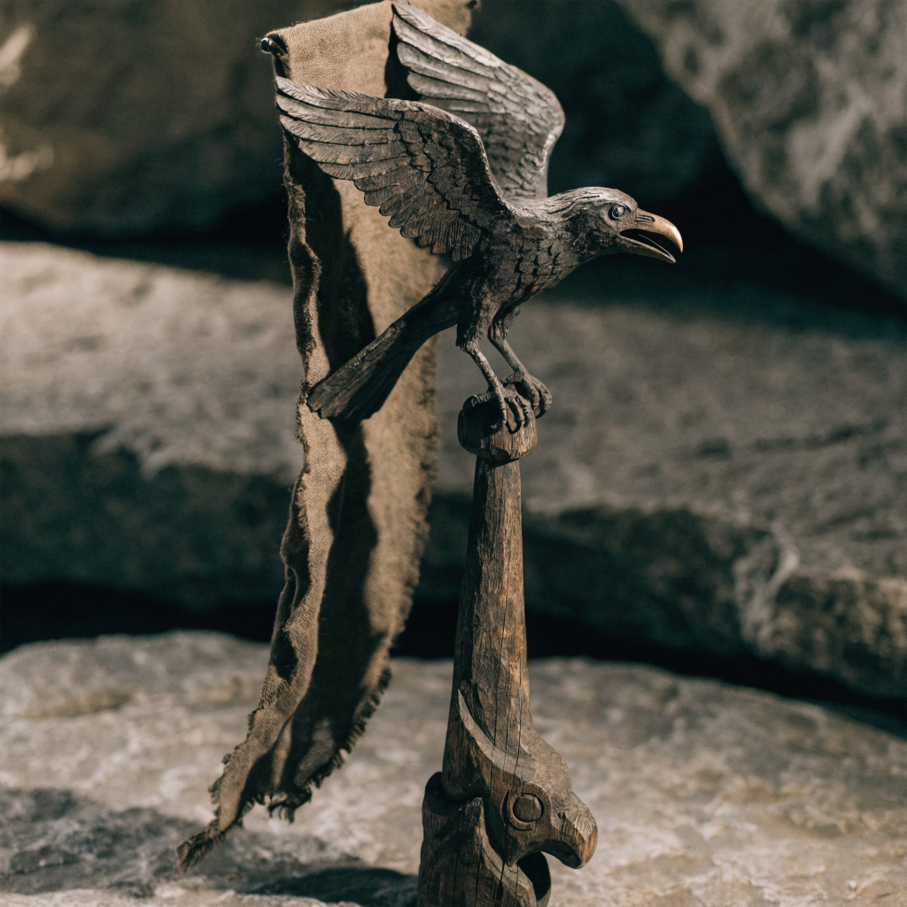 Norse Raven Standard — Wood & Iron
