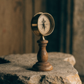 Antique-Finish Brass Ship's Compass & Stand