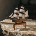 Reclaimed Timber Tall Ship Model — Museum Scale