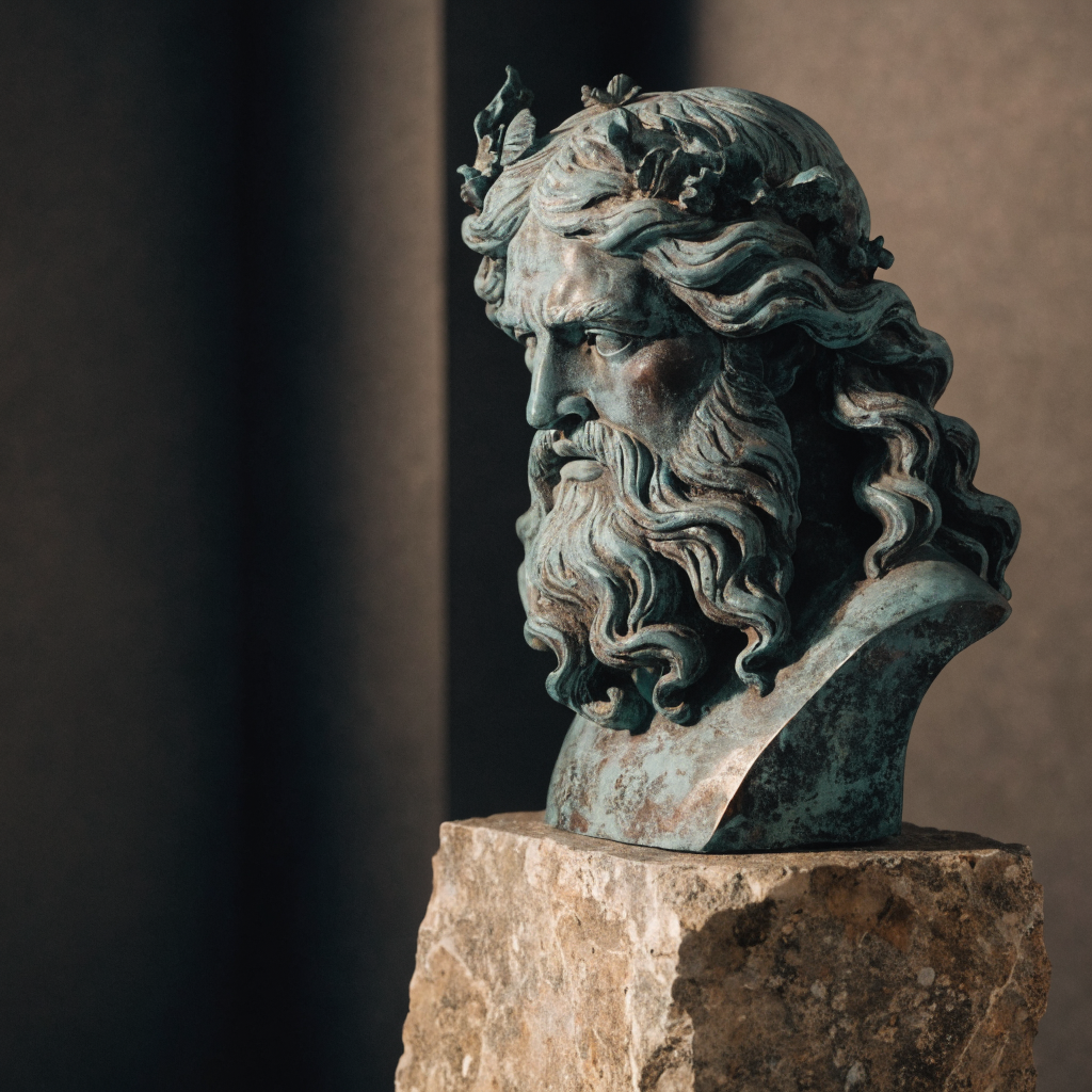 Cast Bronze Sea-God Bust