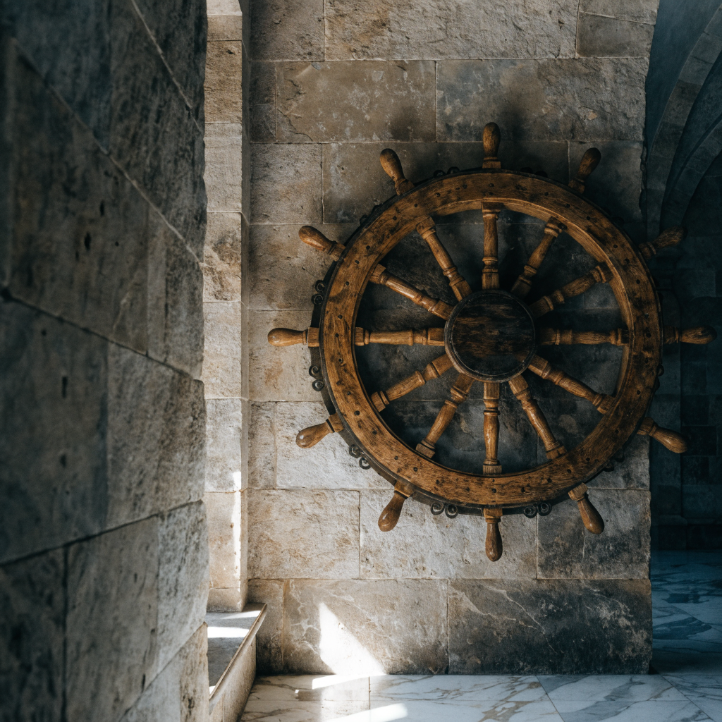 Grand Oak Ship's Wheel — 1.5m