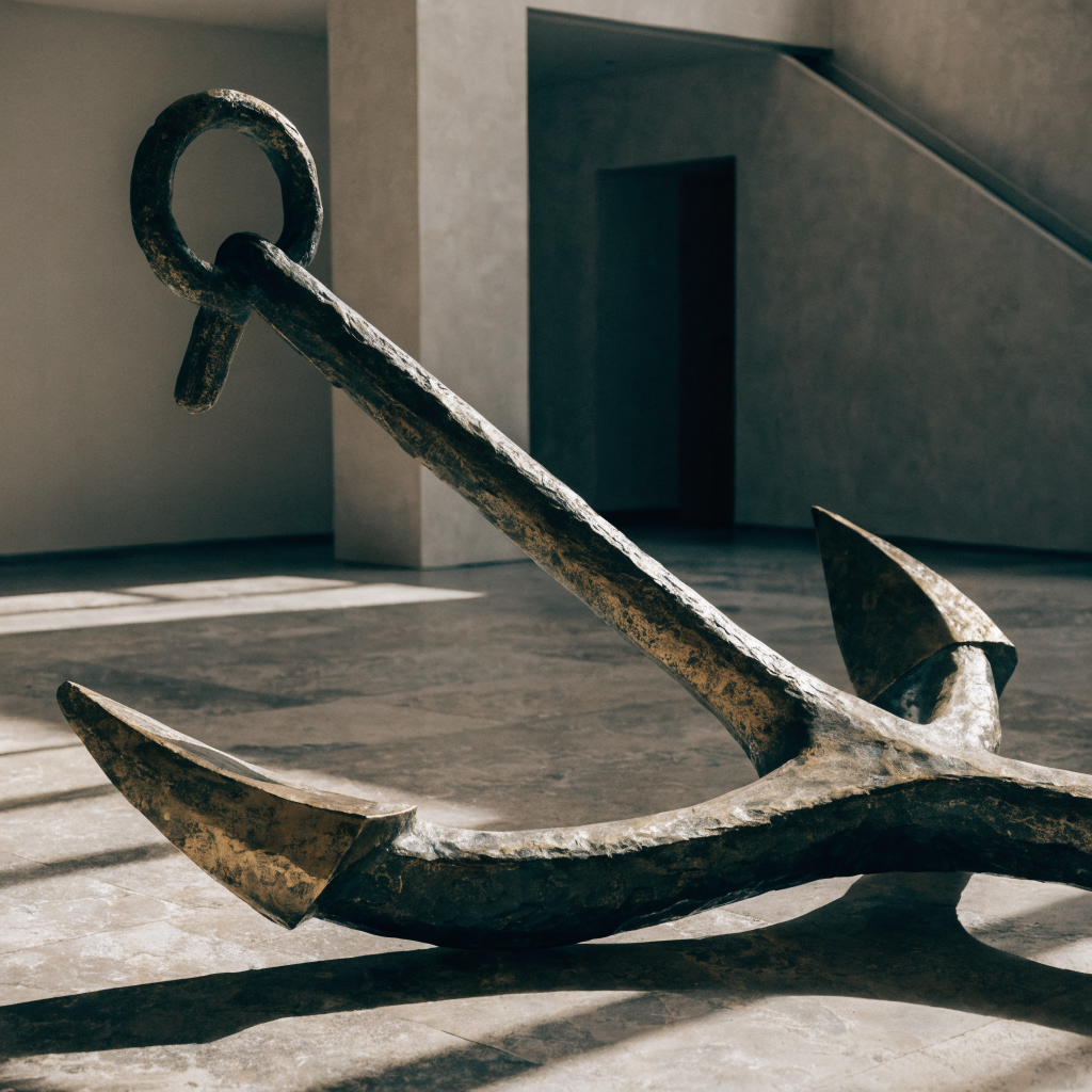 Oversized Bronze Anchor — Floor Sculpture