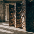 Carved Wave Screen — Room Divider