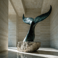 Bronze Whale-Tail Sculpture — Large